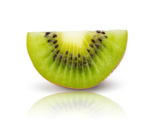 Kiwi fruit isolated on white background, macro