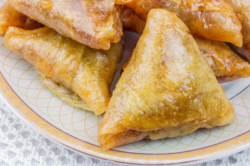 Moroccan tea glasses and biscuit