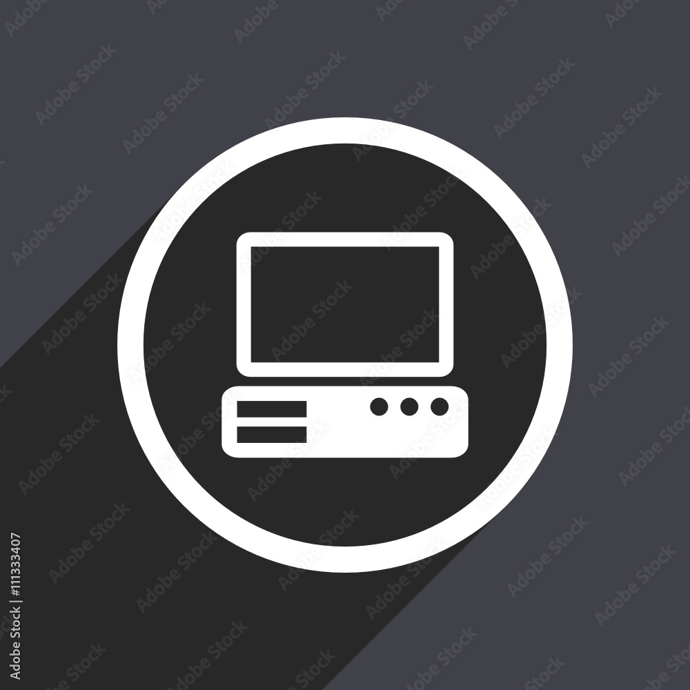 Poster flat design square grey computer vector web icon