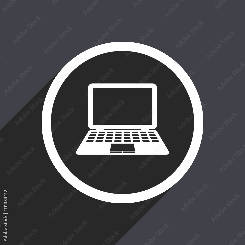 Fototapete flat design square grey computer vector web icon