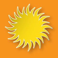 Naklejka premium Paper sun on the sky