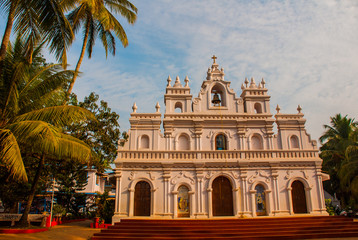 A temple in Goa. Church of our lady of mount carmel. Arambol. India.