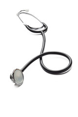 stethoscope displayed on white.