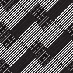 Black and white stripe geometric vintage design pattern. Monochrome abstract shape background.