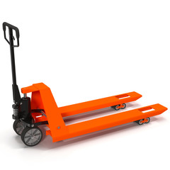 Pallet jack isolated on white 3D Illustration