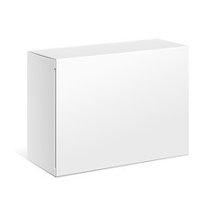White Product Cardboard Package Box. Illustration Isolated On White Background. Mock Up Template Ready For Your Design. Vector EPS10