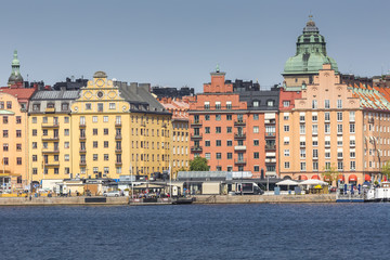 Fototapeta na wymiar Scenic summer panorama in Stockholm, Sweden