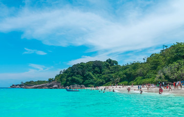Tropical paradise island with white sand beach