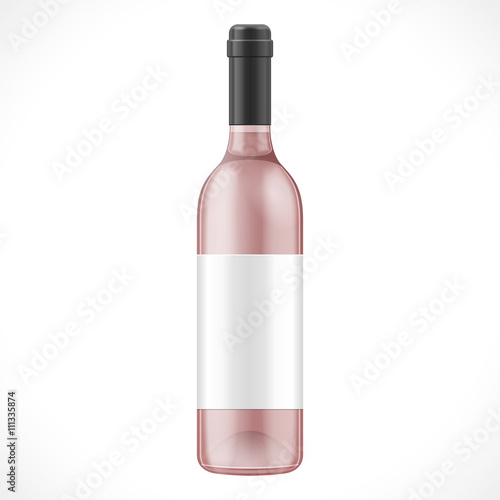 Download "Pink Glass Wine Cider Bottle With Label. Illustration ...