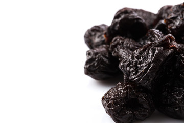 Dried plum - prunes isolated