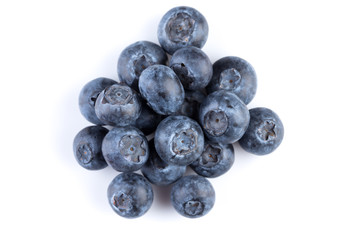 Blueberries on white background
