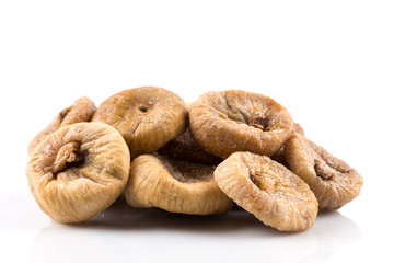 Dried Figs on white background