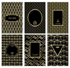 Gru&szlig;kartenvorlagen mit Art Deco Motiven