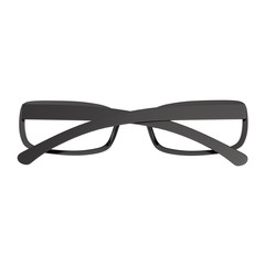 Black Eye Glasses Isolated on White 3D Illustration