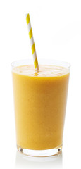 Glass of peach smoothie