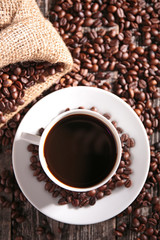 coffee cup and coffee bean