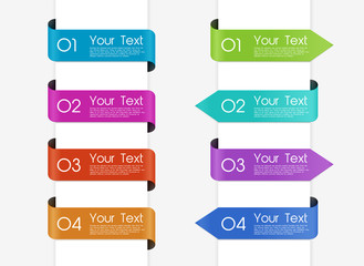 Set of ribbon banners