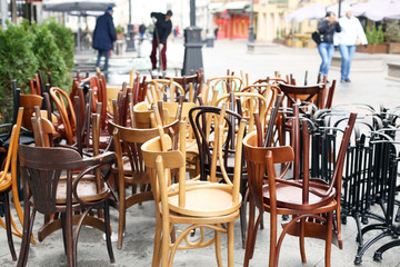 Chairs for summer outdoor cafes