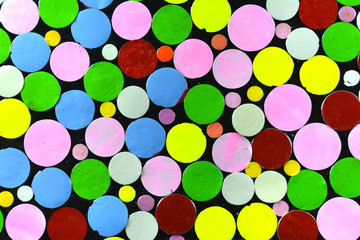 Fototapeta na wymiar Background of many random color circles.