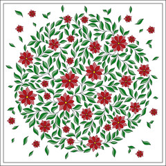 Vector illustration of a beautiful floral bouquet with spring fl