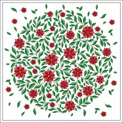 Fotobehang Tropische Bladeren Vector illustration of a beautiful floral bouquet with spring fl  © photo-nuke