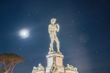 michelangelo david in a starry sky