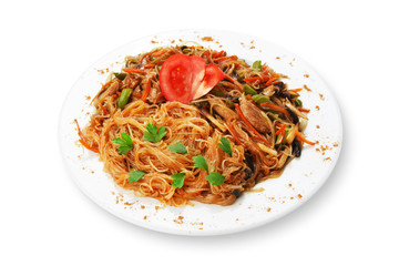 Asian food. Fried Thai Rice noodles