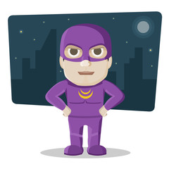 Night Superhero. Vector illustration on a background.