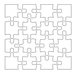 Puzzle Teile Wei&szlig; 4x4