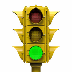 3D Isolated Traffic Light Illustration