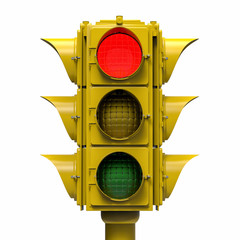3D Isolated Traffic Light Illustration