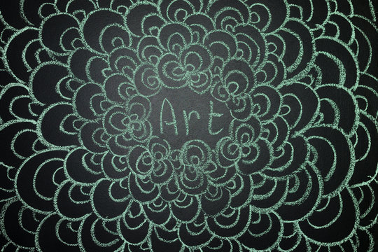 Art, written with chalk on a blackboard