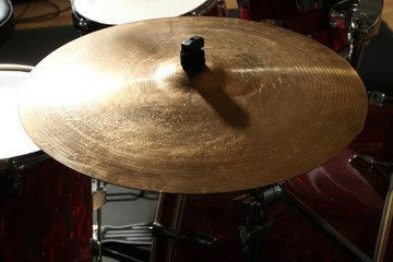 Drum set on a stage