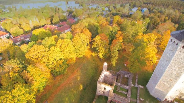 Trees surrounding the Order Castle in Paide Estonia. Paide is the capital of JĆ&curren;rva County Estonia.