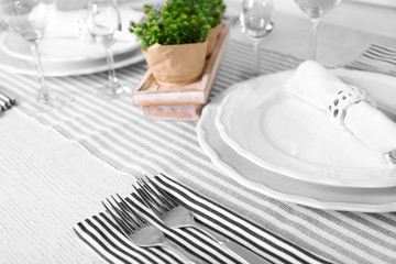Beautiful table setting, close up