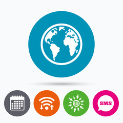 Globe sign icon. World map geography symbol.