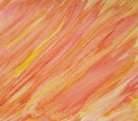 Hand painted abstract watercolor texture red orange and yellow 