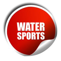 water sports, 3D rendering, red sticker with white text