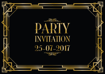 party invitation art deco background