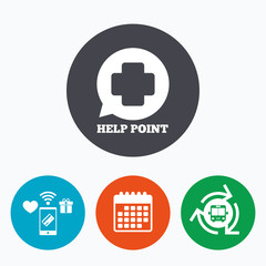 Help point sign icon. Medical cross symbol.