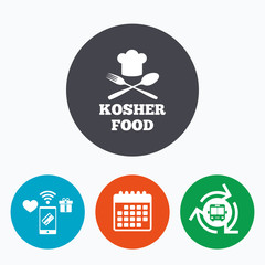 Kosher food product sign icon. Natural food.