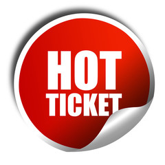 hot ticket, 3D rendering, red sticker with white text
