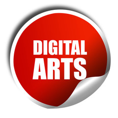 digital arts, 3D rendering, red sticker with white text