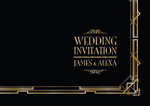 wedding invitation art deco 