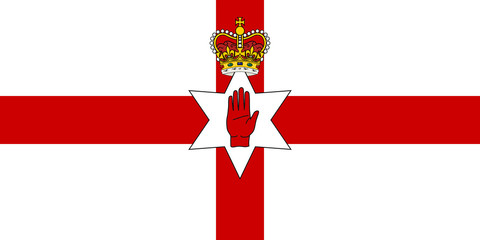Flag of Northern Ireland (the Ulster banner) authentic version - obrazy, fototapety, plakaty