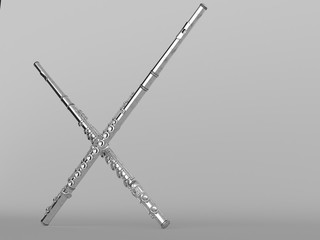 Aged Flute 3D rendering