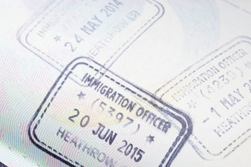 UK United Kingdom visa in passport