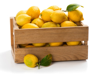 Lemons in a box. - Powered by Adobe