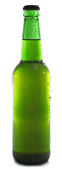 Bottle of fresh beer isolated on white