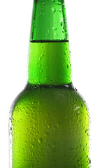 Bottle of fresh beer isolated on white